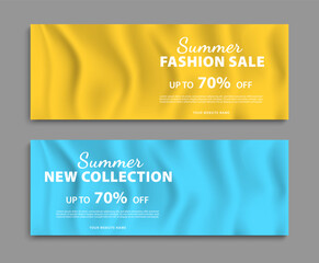 Summer fashion sale web banner template. Summer super sale cover page design. Vector illustration
