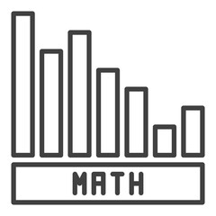 Maths Science Bar Graph vector concept line icon or sign