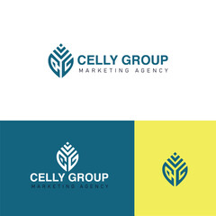 Cally Group icon related minimal logo design template