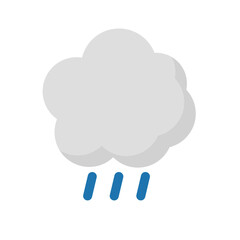 Flat design cloudy and rain icon. Vector.