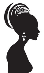 Silhouette of a woman in profile. Vector illustration