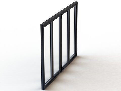 Aluminium Bifold Door 4 Panels 3D model