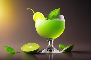 Lime Green Citrus Fruit Generative AI