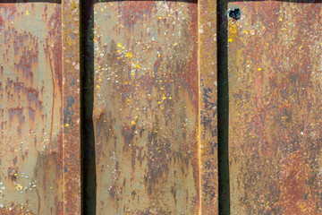 A close up view of a rusted old container