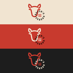 Butcher Shop Design for Logotype, Label, Badge, T-shirts and other design. Outline cow head retro and vintage vector illustration.