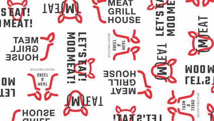 Typographic vector butchery design for background.