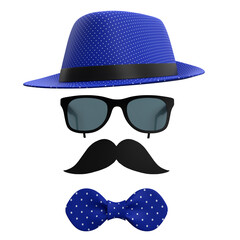 3d rendering of happy father's day decoration elements with high quality image