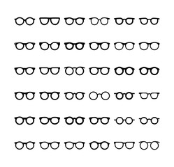 Eyeglasses shape vector icon set