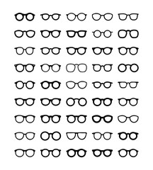 Eyeglasses shape vector icon set