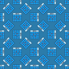 Mathematics Graph vector concept blue seamless pattern