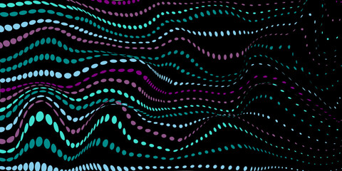 Obraz premium Abstract colorful circle background. Modern 3d print vector illustration. Dotted waves