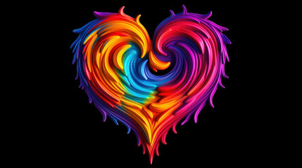 LGBT rainbow heart created with generative AI technology