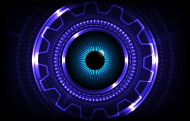 Eye in dark technology and Augmented reality. concept of cyber security or biometri abstract Metaverse and futuristic digital EP.1