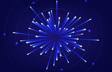 Meteor rain with falling glowing comets, Neon Light Particles, technology, network concept, falling glowing neon lights. Abstract light digital background. EP.2