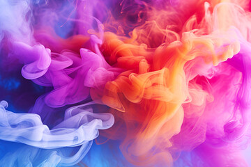 Fototapeta premium Background with a colorful smoke. Texture of blue, red and pink smoke. Generative AI