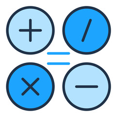 Basic Math Symbols vector Mathematics concept colored icon