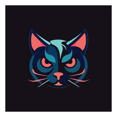 Cat shaped mascot logo for creative corporate graphic design