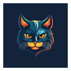 Cat shaped mascot logo for creative corporate graphic design