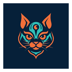Cat shaped mascot logo for creative corporate graphic design