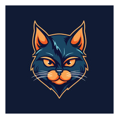 Cat shaped mascot logo for creative corporate graphic design