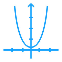 Math Function Graph vector concept blue minimal icon or sign