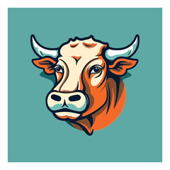 Cow shape mascot logo for beef products company