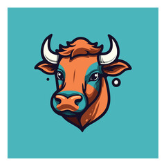 Cow shape mascot logo for beef products company