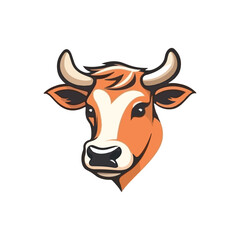 Cow shape mascot logo for beef products company