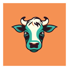 Cow shape mascot logo for beef products company