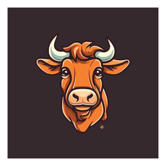 Cow shape mascot logo for beef products company