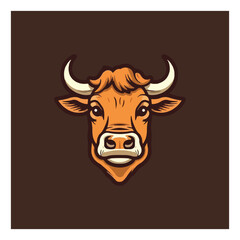 Cow shape mascot logo for beef products company