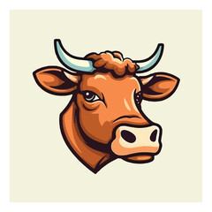 Cow shape mascot logo for beef products company