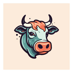Cow shape mascot logo for beef products company