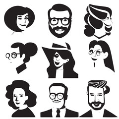 set of people design black