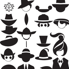 set of people design black