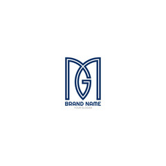 Fototapeta premium initial MG line logo design