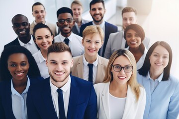 Fototapeta premium business team businesswoman businessman meeting office teamwork happy portrait together education cheerful colleague group, created using generative ai technology