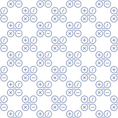 Basic Mathematical Symbols vector Math concept line seamless pattern