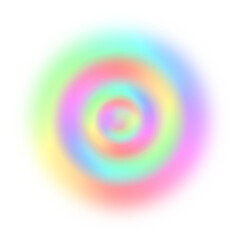 Abstract iridescent hypnotic portal or vortex effect on transparent background