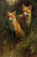 Fototapeta premium red fox in the woods