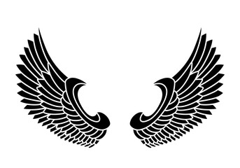 vector angel wings tribal tattoo