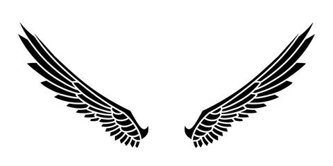 Fototapeta na wymiar vector angel wings tribal tattoo