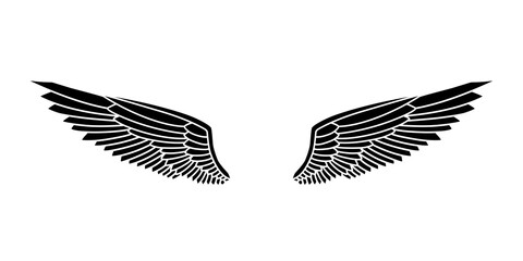 vector angel wings tribal tattoo