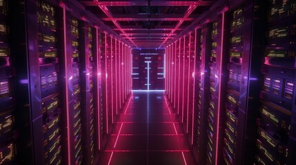 Fototapeta premium Digital Matrix: Unleashing the Power of Technological Nodes