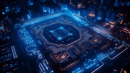Glowing Circuit Board