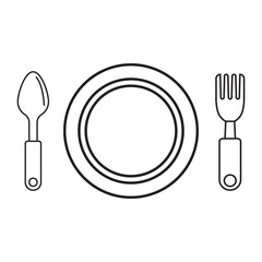 plate and cutlery icon vector