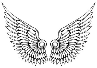 Fototapeta premium Vector angel wings tattoo design