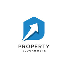 House investment logo vector with creative arrow style
