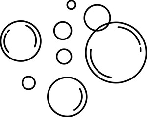 Foam Water Bubbles Outline Illustration Vector