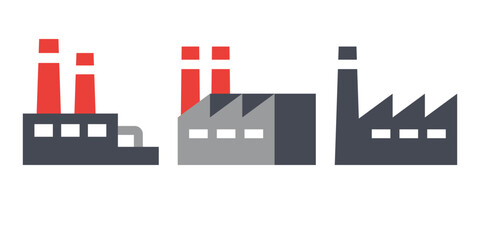 vector industrial building Factory icon, flat design factory icon